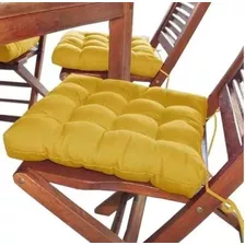 Assento De Cadeira Futon Linda Mostarda Artesanal 40x40cm