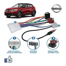 Chicote P/ Ligação Multimidia Nissan Kicks + Adap De Antena 