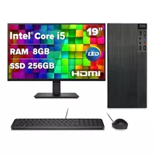 Computador Completo Intel I5 8gb Ssd 256gb Monitor 19 Hdmi