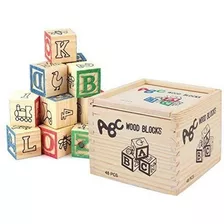 Cubos Didácticos Letras Números Madera 48pzs Montessori