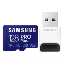 Cartão Memória Samsung 128gb Microsd Pro Plus E Adap Usb