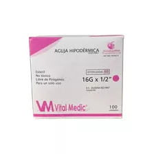 Aguja HiPodérmica 16 X 1/2 X 100 Unidades Vital Medic