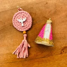 Kit Adorno Mandala Com Nossa Senhora Aparecida Baby Rosa