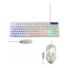 Mouse Y Teclado Gamer Rgb Aoas M-400 Blanco