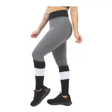 Calça Legging Mescla Com Detalhe Preto E Branco