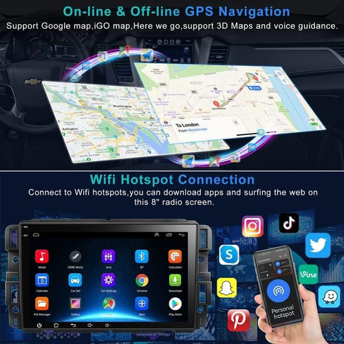  Radio Estreo Para Automvil Android 12, 8 , Gps, Pantalla  Foto 7