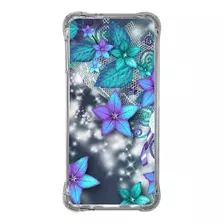 Capa Capinha Personalizada Celular Floral Azul Turquesa Fl97