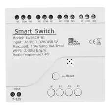 Modulo Wifi Rf Smart Switch De 4 Canales Con Control Remoto