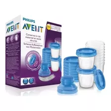 Set De 10 Vasos Para Leche Materna Avent - Antigoteo Scf618