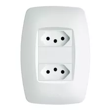 Tomada Dupla Fame Elegance 2p+t 20a Com Placa 4x2 Branca Cor Branco