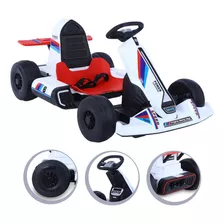 Mini Kart Elétrico Infantil 12v Com Controle Remoto Cor Branco