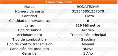 (1) Banda Acces Micro-v Impala V6 3.8l 00/03 Rodatech Foto 2