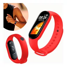 Smartwatch Monitor Frecuencia Cardíaca Notificación Mensajes Color De La Correa Rojo