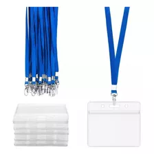 10 Lanyard Delgadas + Porta Credenciales 10 Surtidos Colores