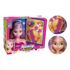 Busto Boneca Nancy Shine Maquiar Pentear Infantil Super Toys