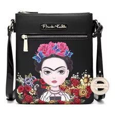 Crossbody Doble Cierre Frida Kahlo Cartoon Original