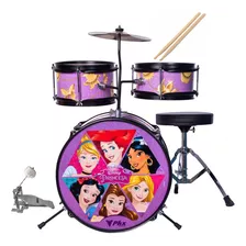 Bateria Infantil Phx Disney Princesas Lilás, Banco, Pedal