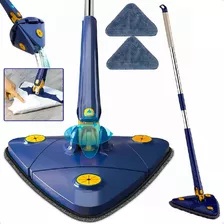 Esfregão Limpeza Triangular Mop Rodo Giratório Com 2 Refil