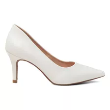 Sapato Feminino Scarpin Salto Fino Napa Off White 183000