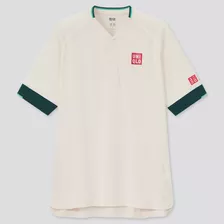 Uniqlo Polo De Hombre Dry-ex Blanco (roger Federer) Tala S