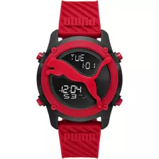 Puma Reloj De Banda De Poliuretano Rojo Rojo Grande Para Hom