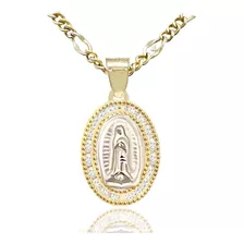 Medalla Virgen De Guadalupe Oro 10k Mini + Cadena De Regalo