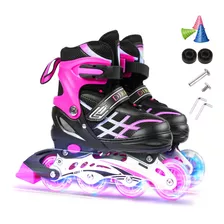 Patines Rollers Ajustables Con Luces En Las Ruedas