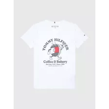 Playera Blanca Con Estampado De Dona De Niña Tommy Hilfiger