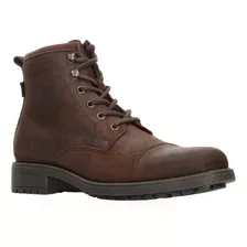 Bota Casual Levis Color Café Ajuste Cordones Para Hombre