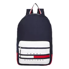 Mini Mochila Masculina Colorblock Tommy Hilfiger Cor Azul-marinho Desenho Do Tecido Cores Da Marca