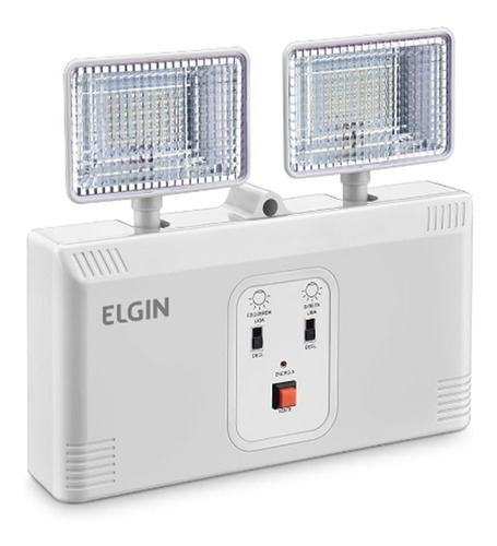 Luminária De Emergência Elgin 48lem2kl0000 Led Com Bateria Recarregável 16 W 100v/240v Branca