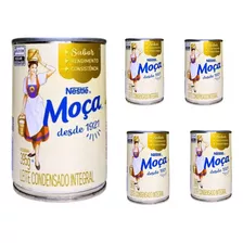 Kit C/ 5 Un Leite Condensado Moça Nestlé Integral Lata 365gr