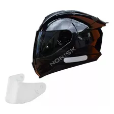 Capacete Norisk Black Limited Edition +spoiler +viseira Fumê