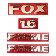 Emblema Prime Fox 1.6 Cromado Kit 4 Peças