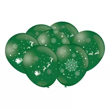 Balão Bexiga Especial Natal 25 Un Cor Verde Clássico
