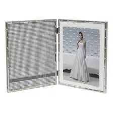 Portarretratos Doble Foto 15x21cm Metal Premium Color Plateado