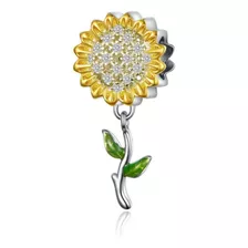 Charm Dije Plata 925 Flor Girasol / Todojoyas