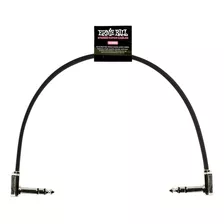 Ernie Ball Flat Ribbon Stereo Patch Cable, 12 In, Negro (p06