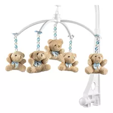 Sleepbaby Móbile Berço Bebê Musical E Giratório Urso Gravata Azul