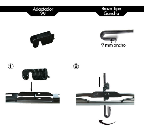 2 Limpiaparabrisas Metal Mercedes-benz A180 2014 - 2016 1.6 Foto 4