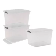 Caja 42lts Organizadora Apilable X3u Colombraro Plastica