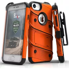 Funda Para iPhone 8/7, Negro/naranja/resistente/soporte