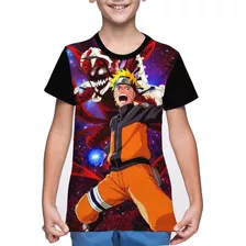 Camiseta/camisa Infantil Naruto Uzumaki Raposa - Anime