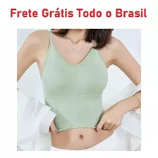 Cropped Sutiã Top Blusinha C/ Bojo Colors Yoga Frete Grátis