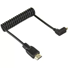 Cable En Espiral De Angulo Recto Micro A Completo Hdmi De A