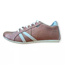 Zapatilla Casual Cuero Cordones (18600)