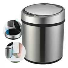 Lixeira Automática Com Sensor Eletrônica De Pia Banheiro 6l Cor Inox