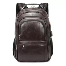 Mochila Pu Grande Masculina Notebook Impermeável Reforçada