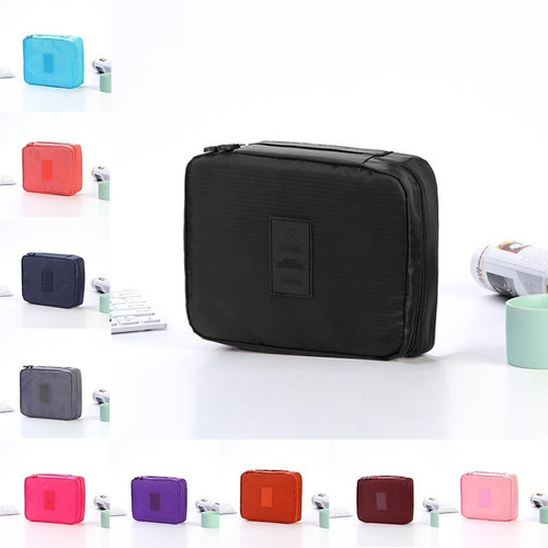 Neceser Bolso Porta Cosmeticos Organizador Maquillaje Baño Color Negro