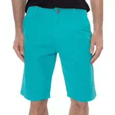 Bermuda Masculina Jeans Sarja Colorida Verão 100% Algodão